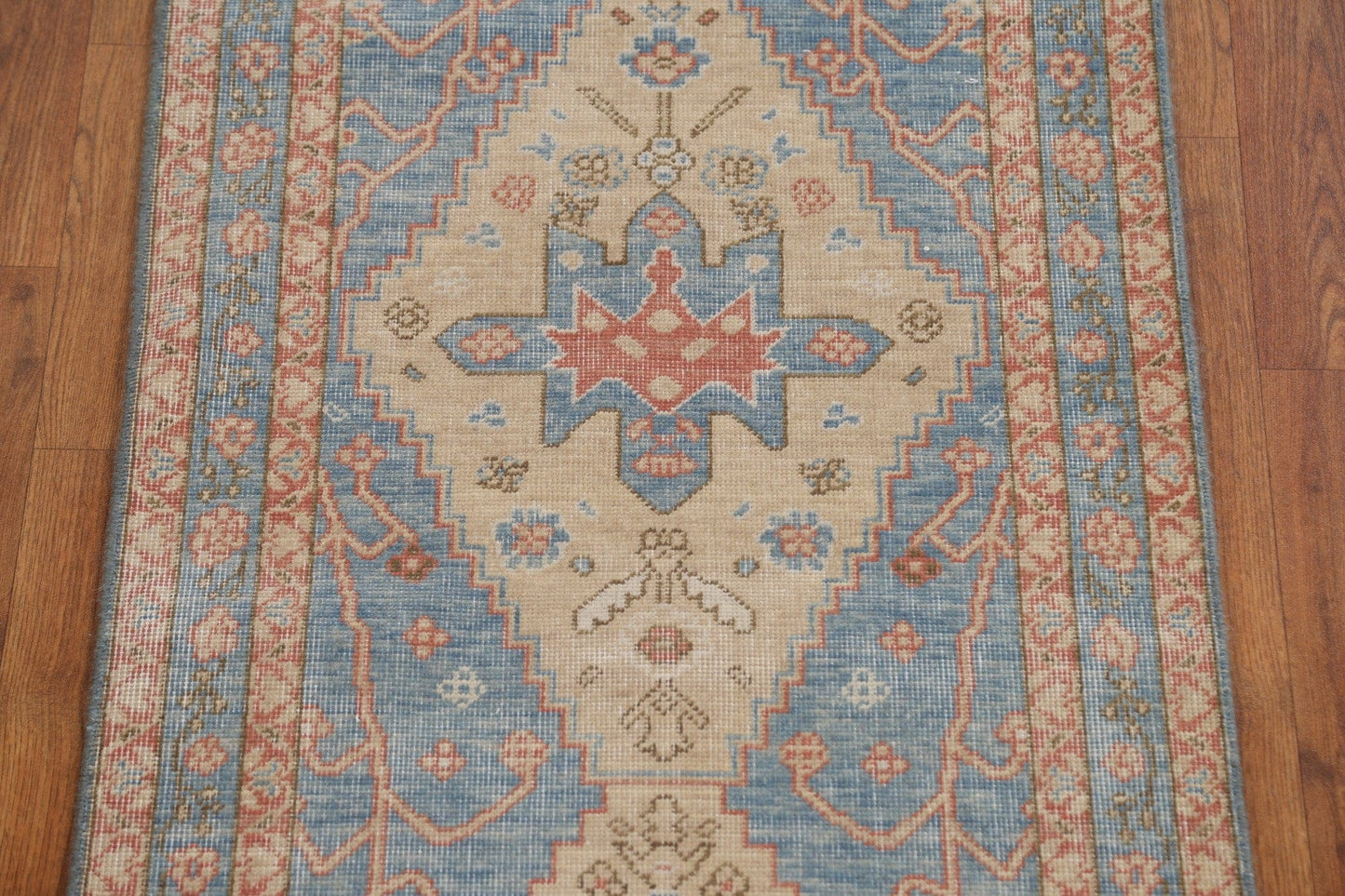 Hand-Knotted Heriz Serapi Turkish Runner Rug 2x6