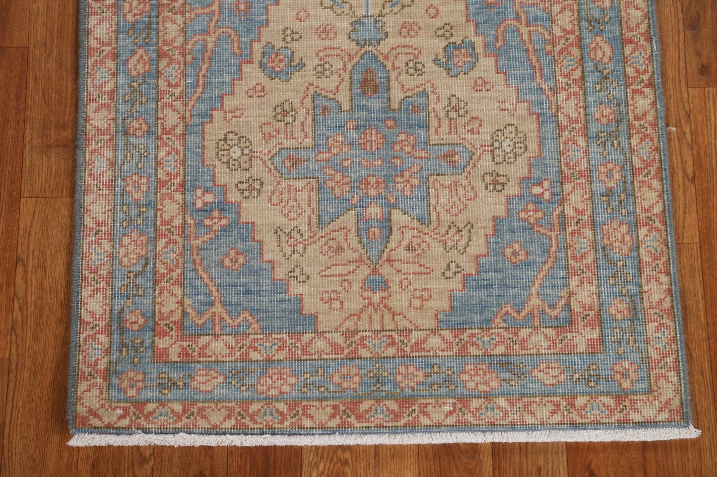 Hand-Knotted Heriz Serapi Turkish Runner Rug 2x6