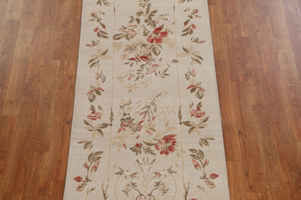 Handmade Aubusson Turkish Runner Rug 2x6