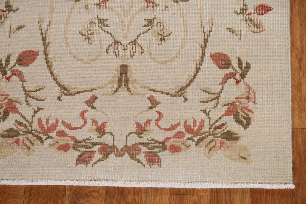 Handmade Aubusson Turkish Runner Rug 2x6