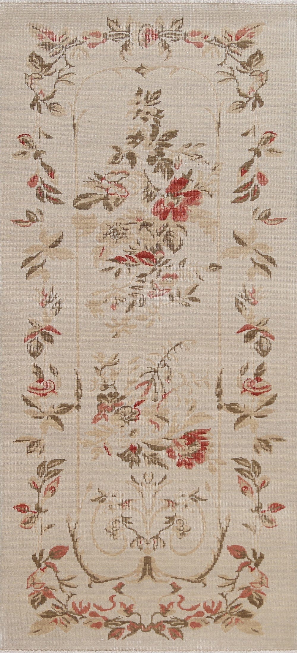 Handmade Aubusson Turkish Runner Rug 2x6