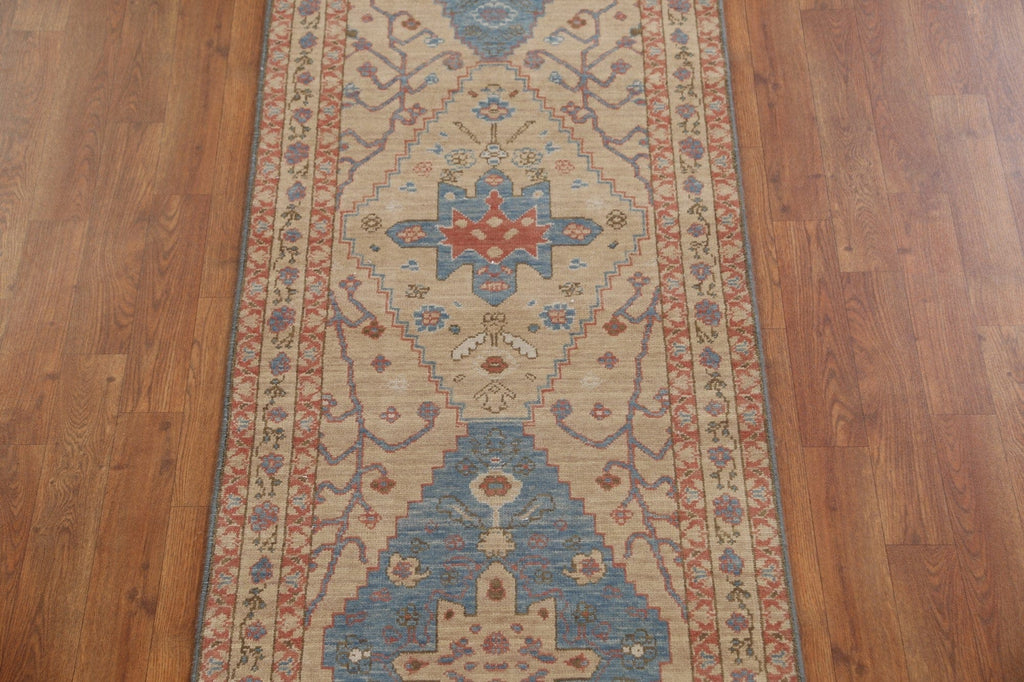 Hand-Knotted Heriz Serapi Turkish Runner Rug 2x6