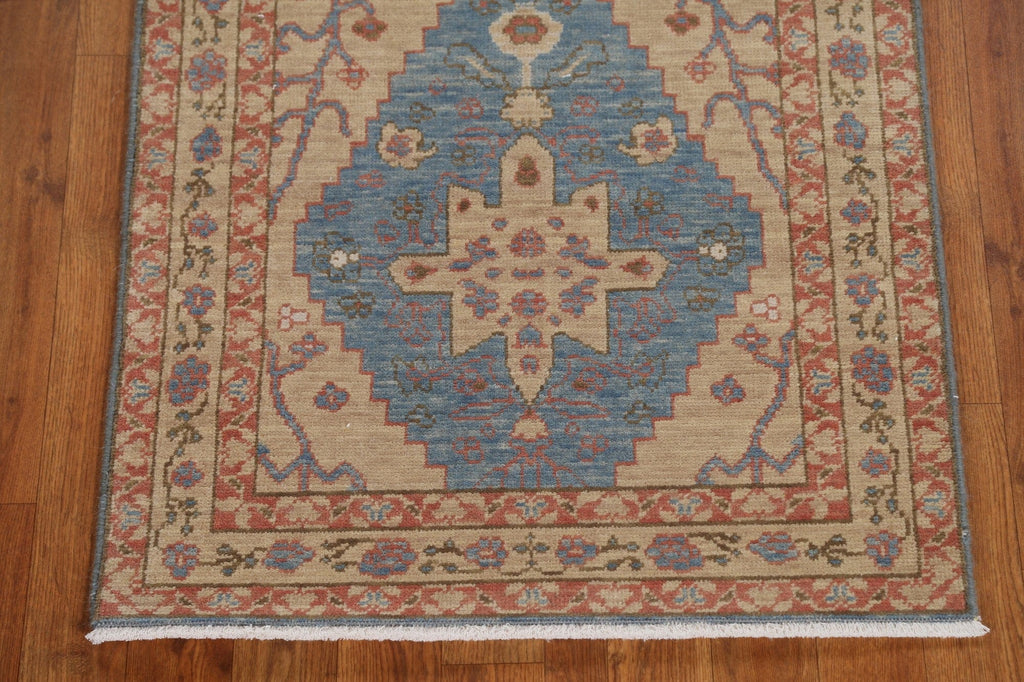 Hand-Knotted Heriz Serapi Turkish Runner Rug 2x6