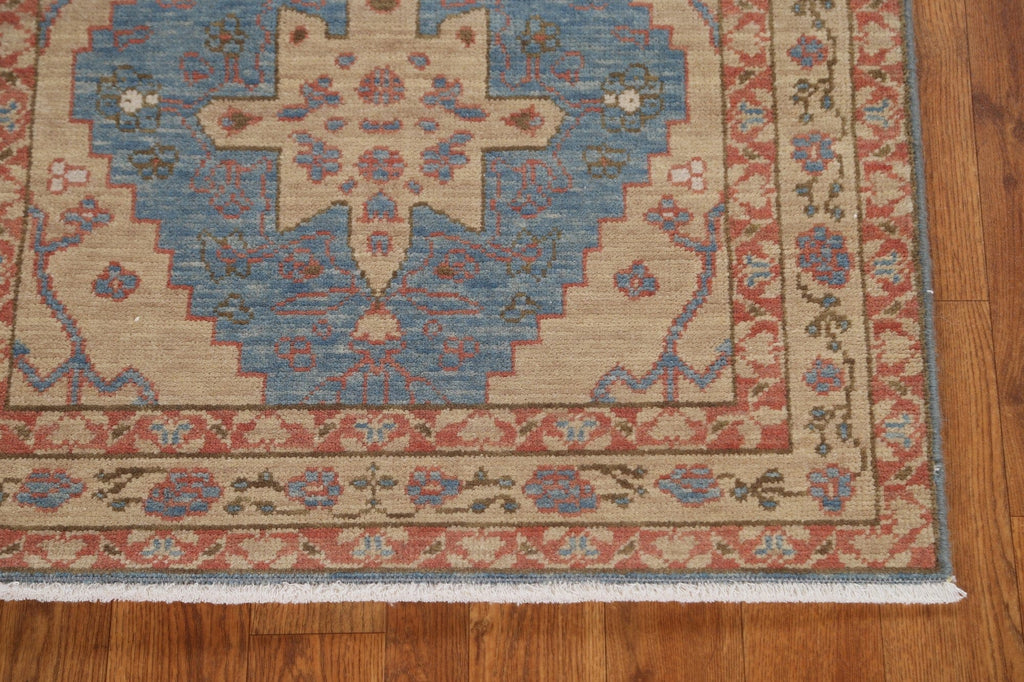 Hand-Knotted Heriz Serapi Turkish Runner Rug 2x6