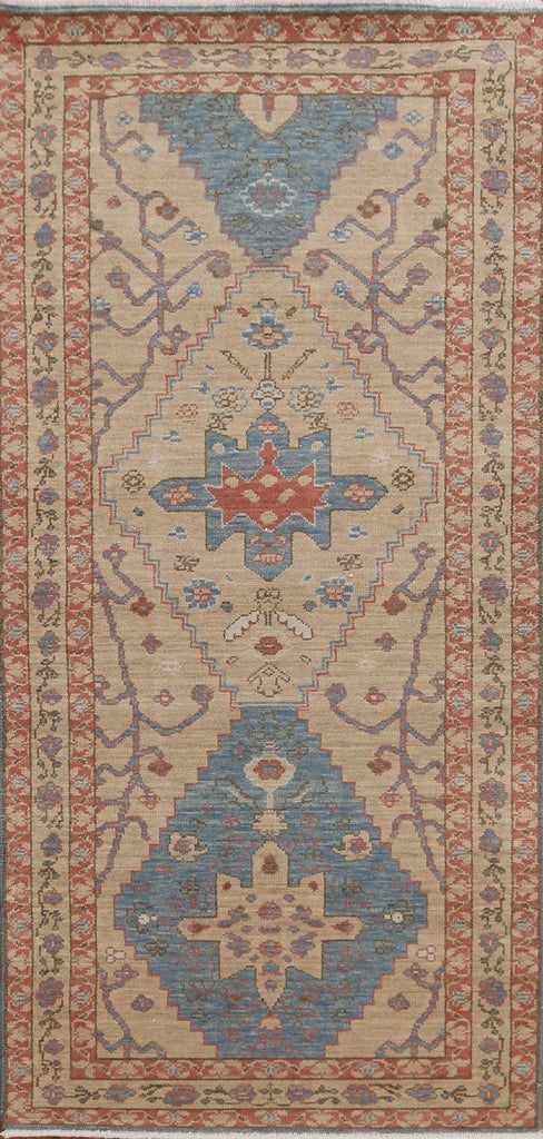 Hand-Knotted Heriz Serapi Turkish Runner Rug 2x6