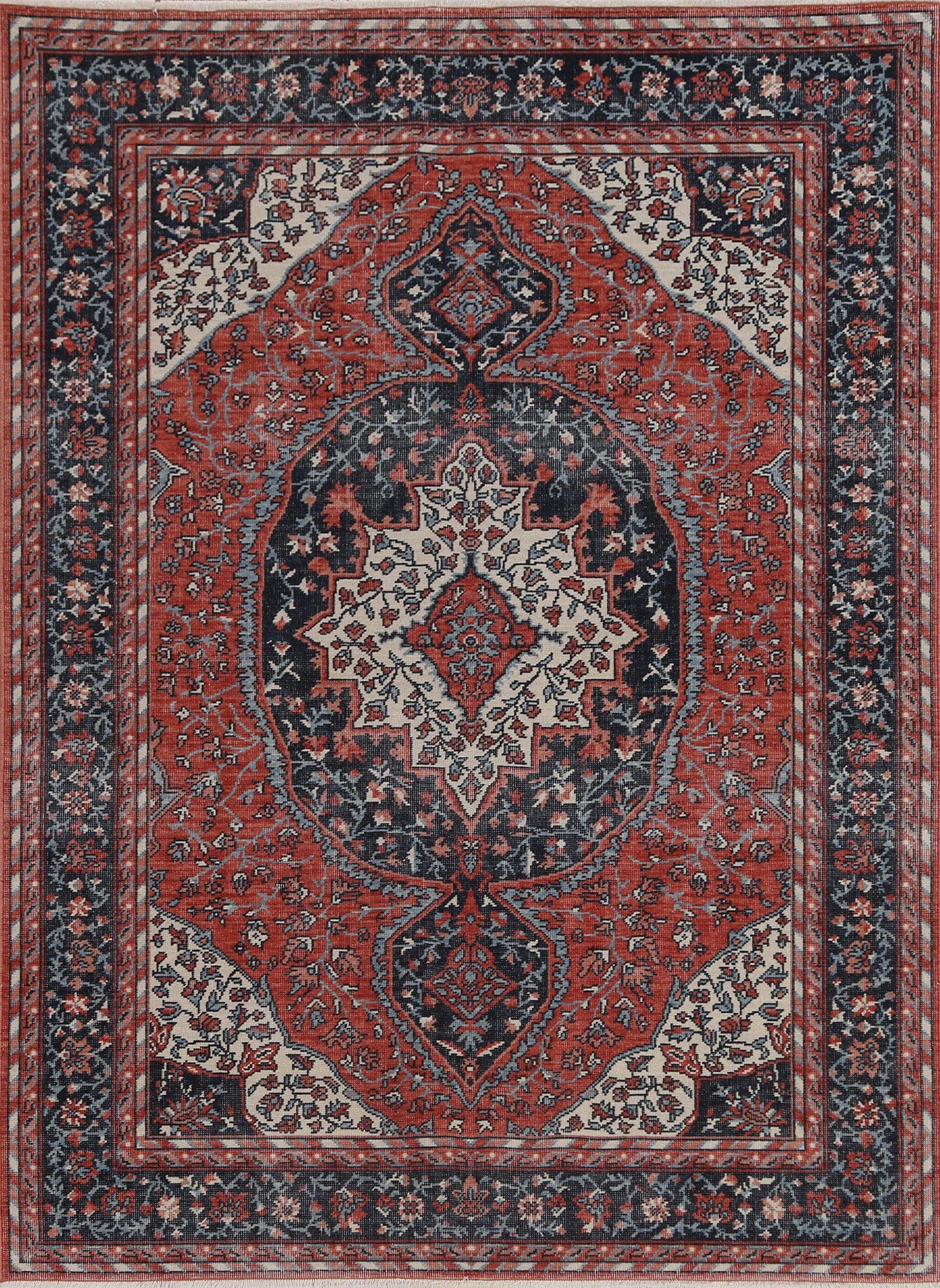 Handmade Sarouk Farahan Turkish Wool Rug 5x7