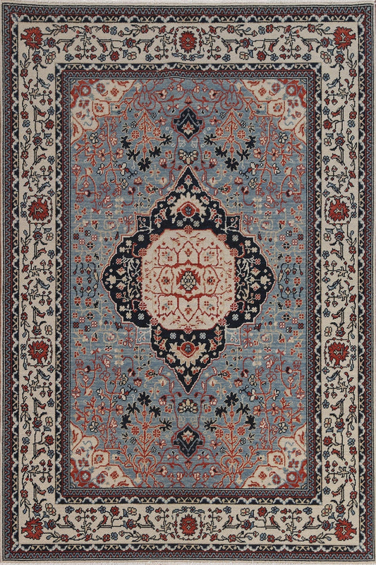 Handmade Kashan Mohtasham Turkish Wool Rug 5x7