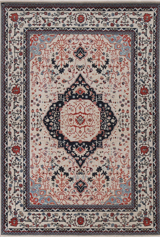 Handmade Kashan Mohtasham Turkish Wool Rug 5x7