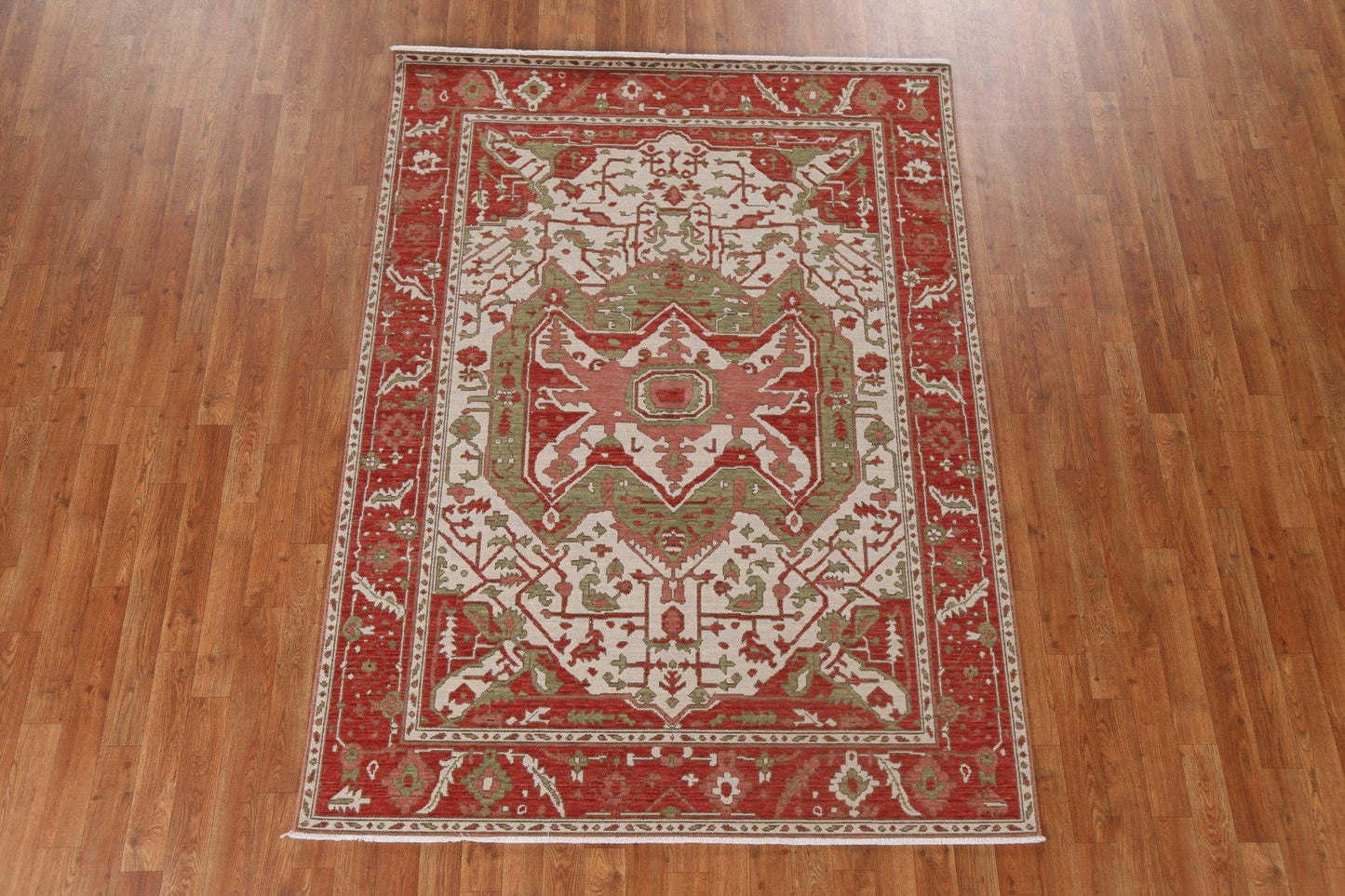 Handmade Heriz Serapi Wool Turkish Rug 5x7