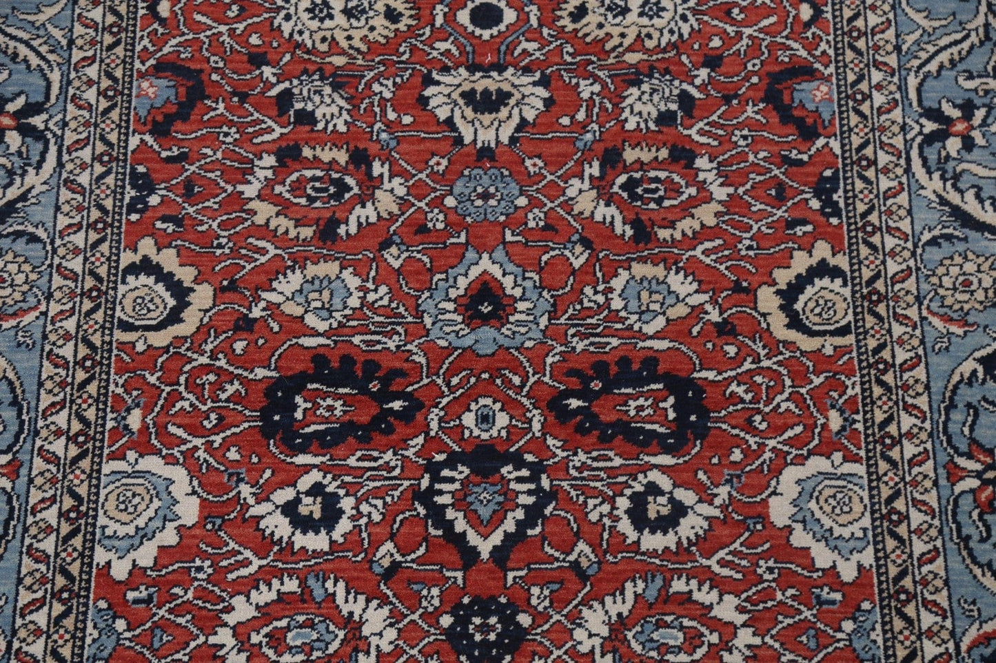 Hand-Knotted Red Ziegler Turkish Wool Rug 5x7