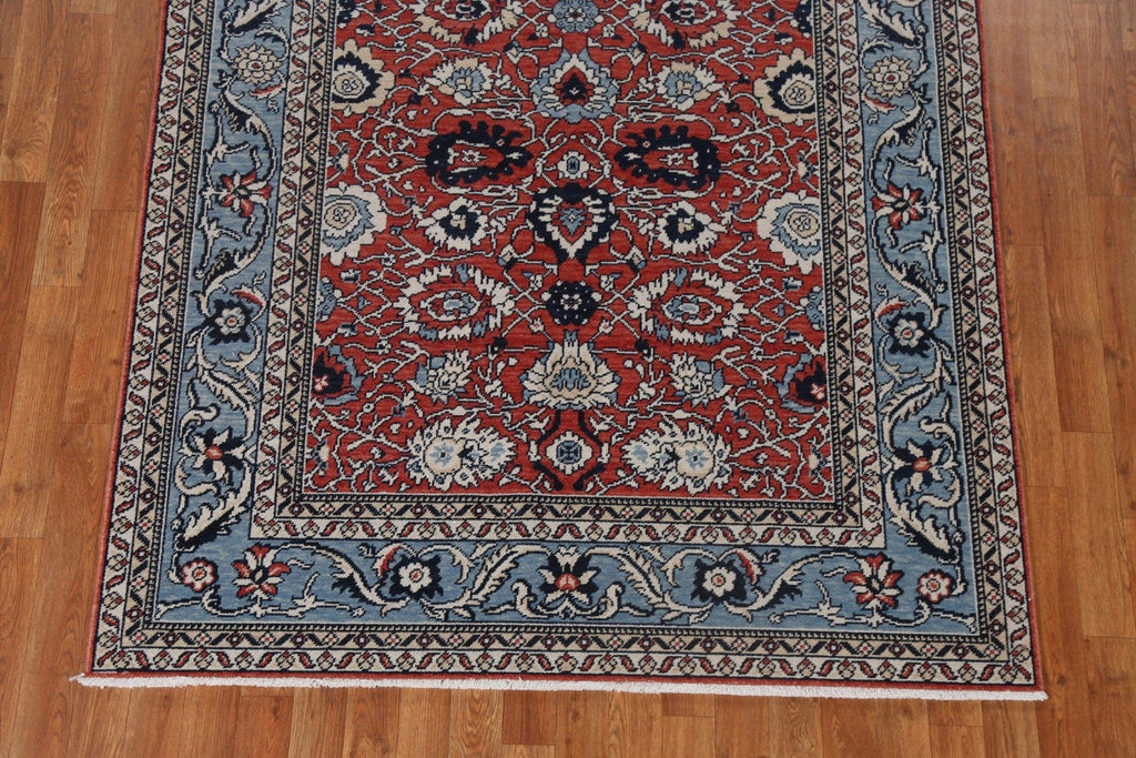 Hand-Knotted Red Ziegler Turkish Wool Rug 5x7