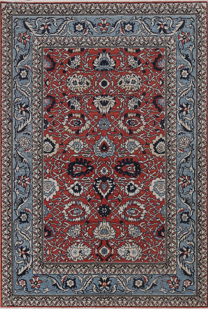 Hand-Knotted Red Ziegler Turkish Wool Rug 5x7