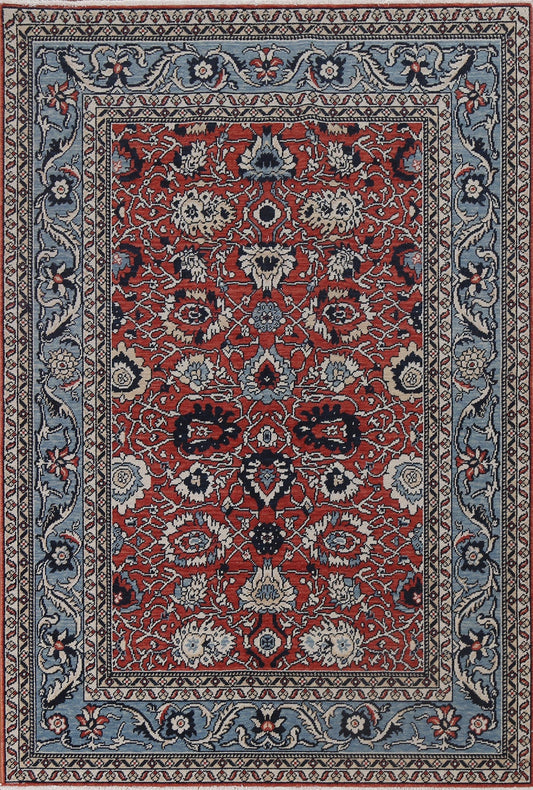 Hand-Knotted Red Ziegler Turkish Wool Rug 5x7