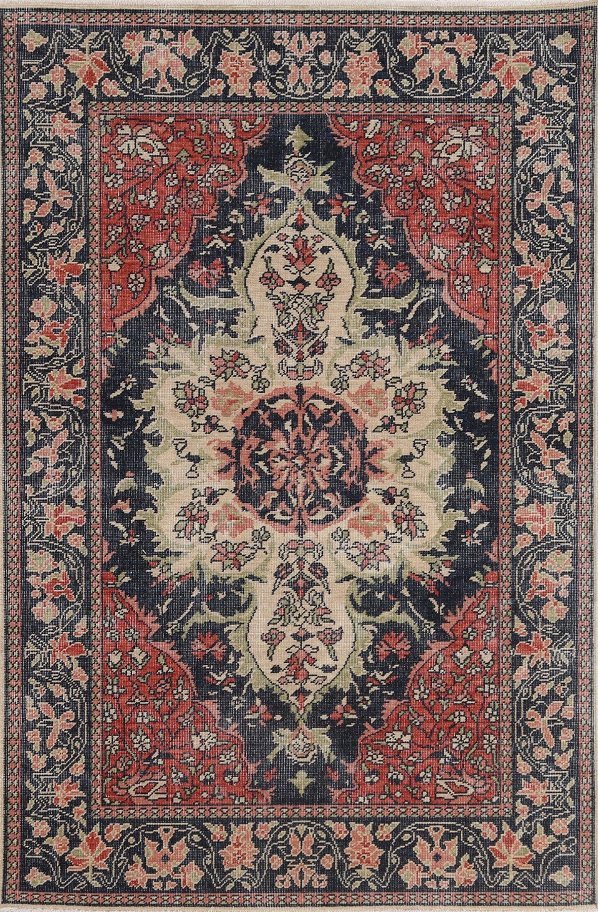 Hand-Knotted Sarouk Farahan Turkish Area Rug 4x6