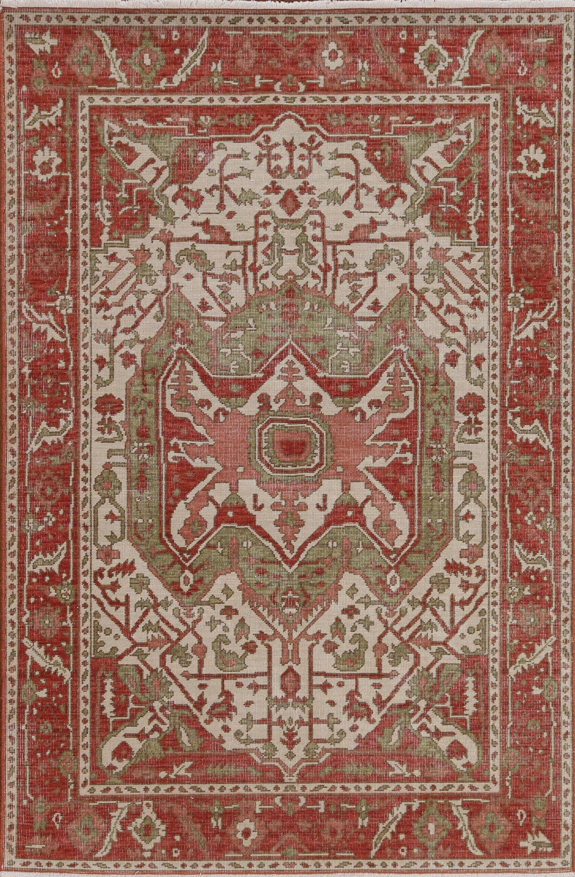 Hand-Knotted Heriz Serapi Turkish  Area Rug 4x6