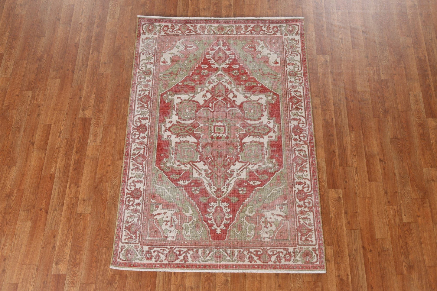 Geometric Heriz Serapi Turkish Area Rug 4x6