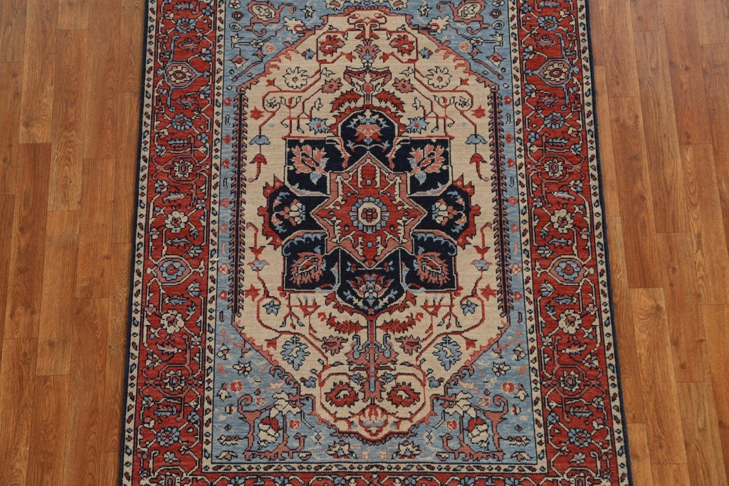 Geometric Heriz Serapi Turkish Area Rug 4x6