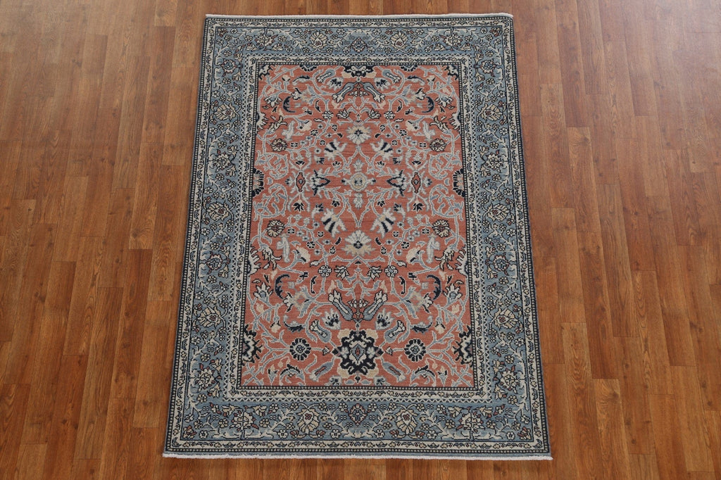 Hand-Knotted Floral Ziegler Turkish Wool Rug 4x6