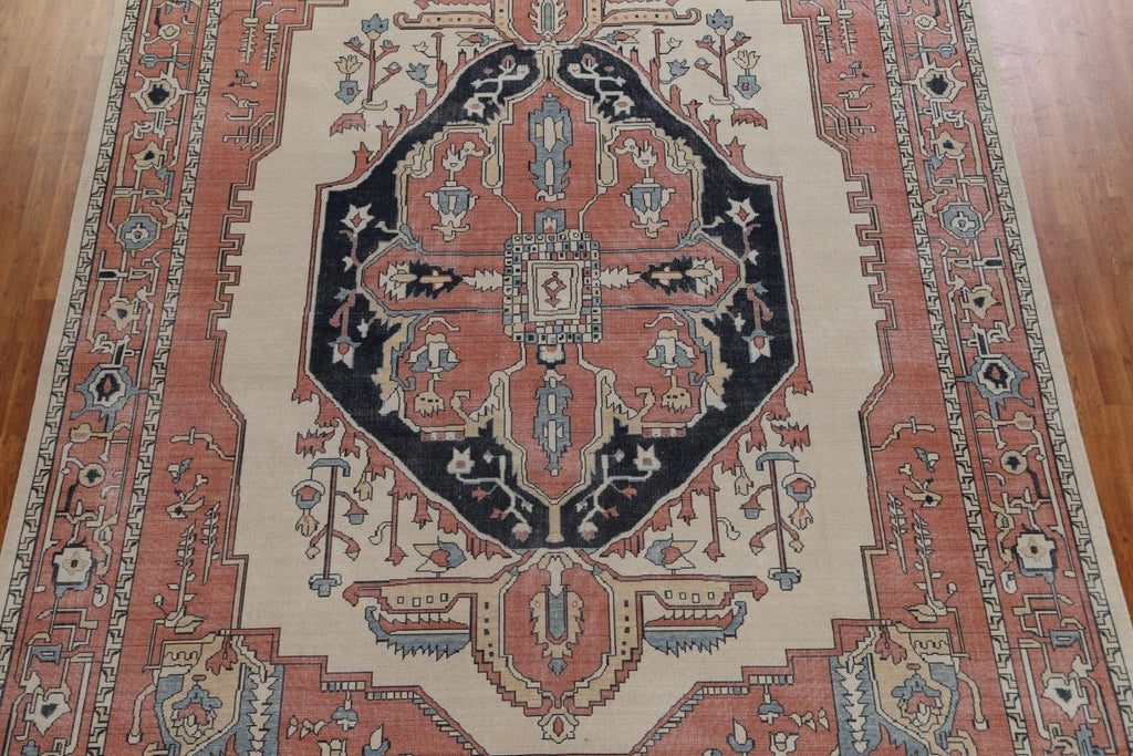 Geometric Wool Heriz Serapi Turkish Area Rug 10x13