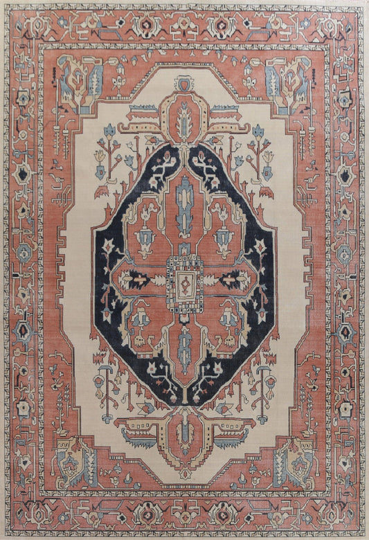 Geometric Wool Heriz Serapi Turkish Area Rug 10x13