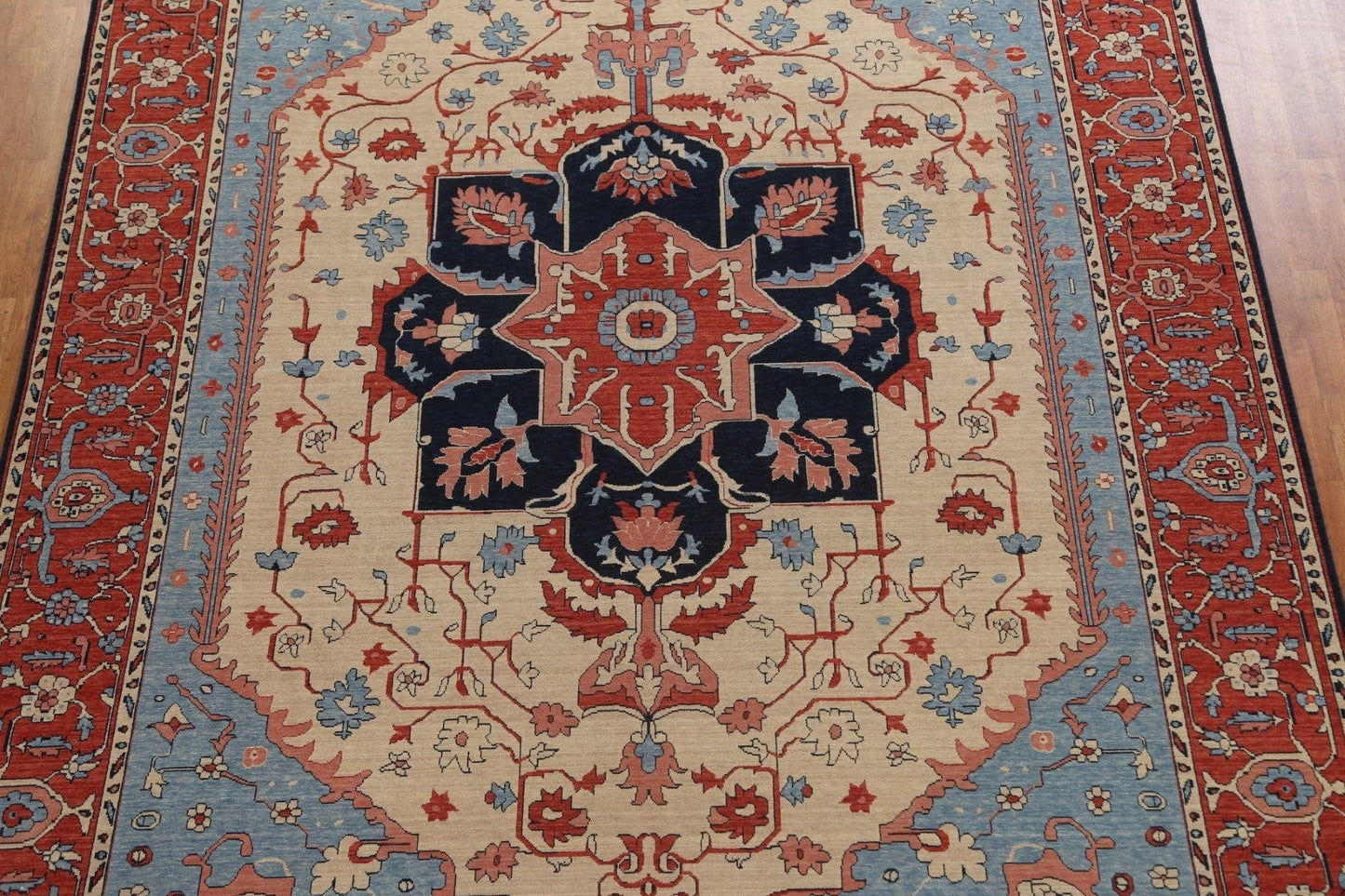 Floral Wool Heriz Serapi Oriental Area Rug 10x13