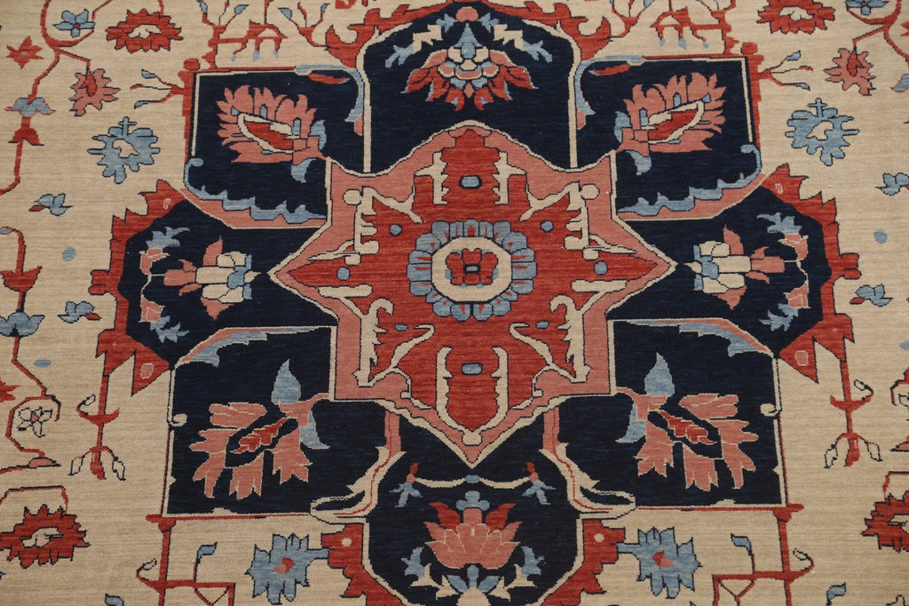 Floral Wool Heriz Serapi Oriental Area Rug 10x13