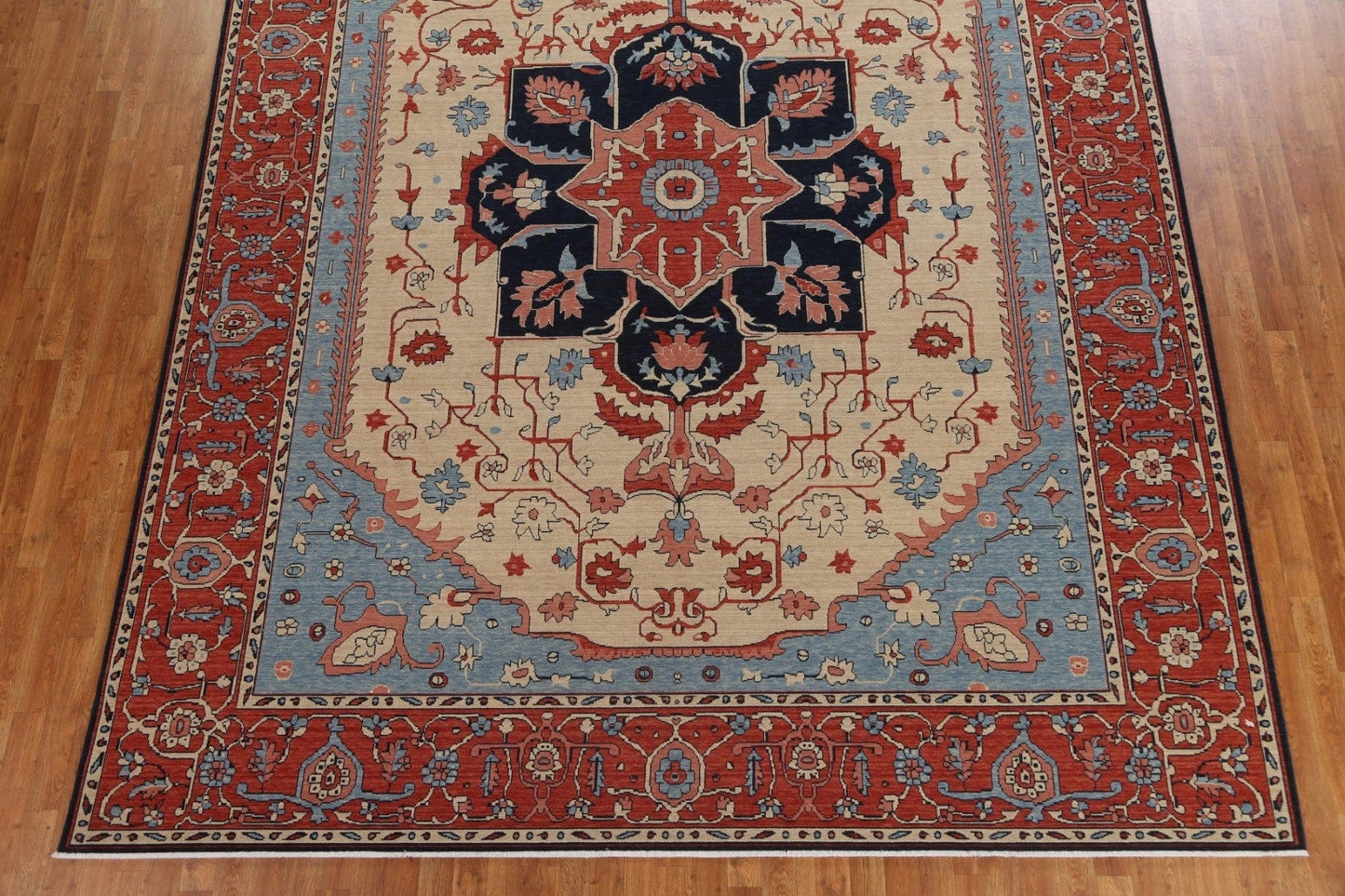 Floral Wool Heriz Serapi Oriental Area Rug 10x13