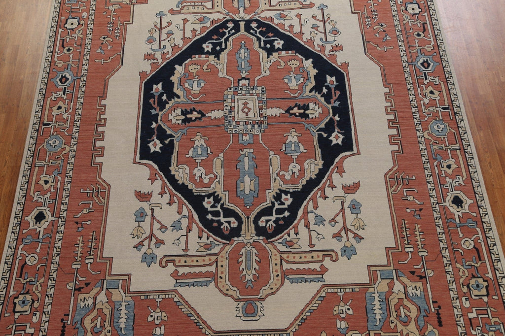 Geometric Wool Heriz Serapi Turkish Area Rug 10x13