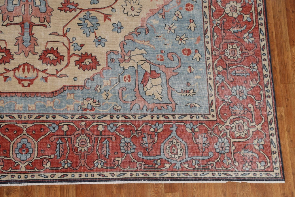 Hand-Knotted Wool Heriz Serapi Oriental Area Rug 10x13