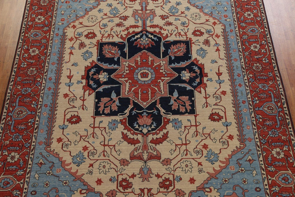 Handmade Heriz Serapi Geometric Turkish Area Rug 10x13