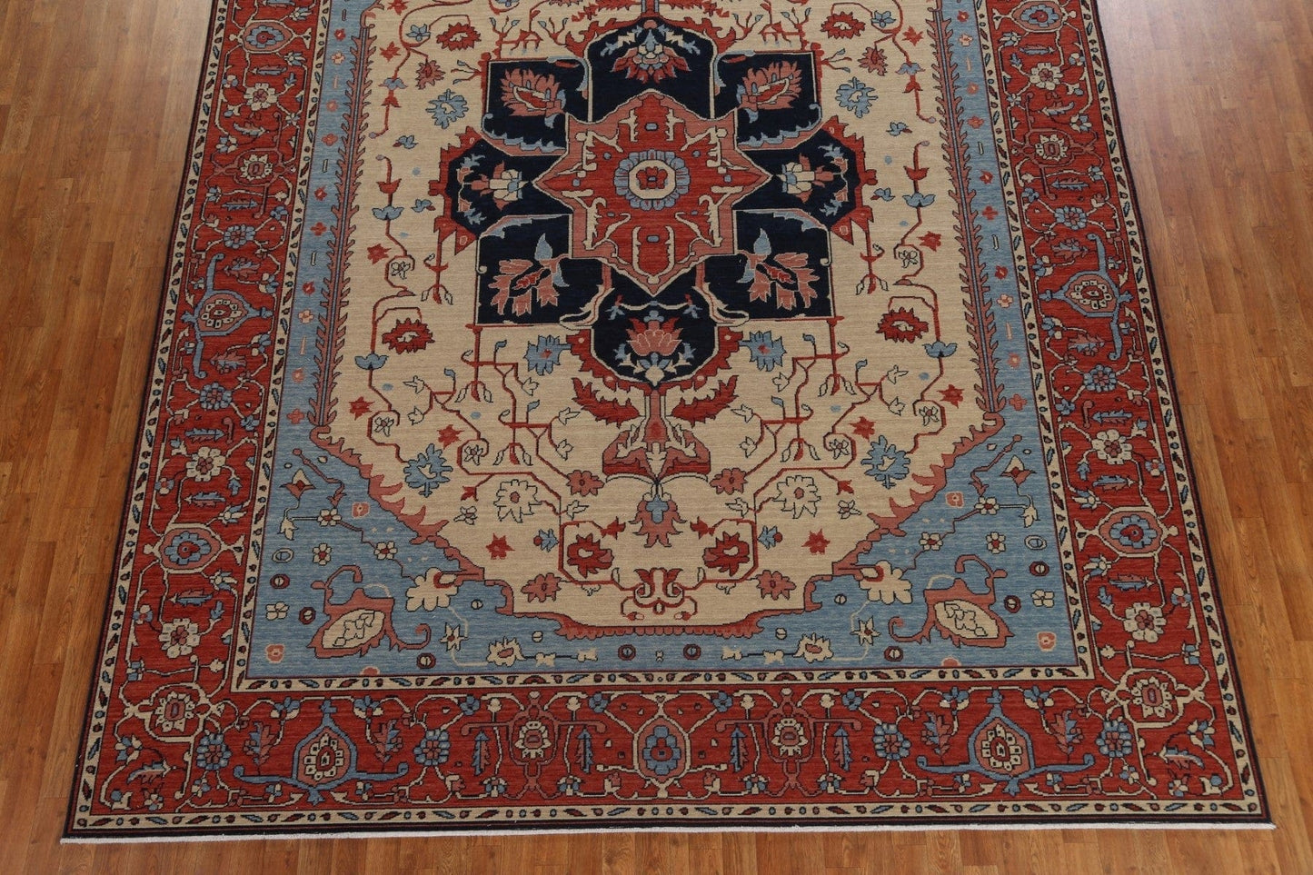 Handmade Heriz Serapi Geometric Turkish Area Rug 10x13