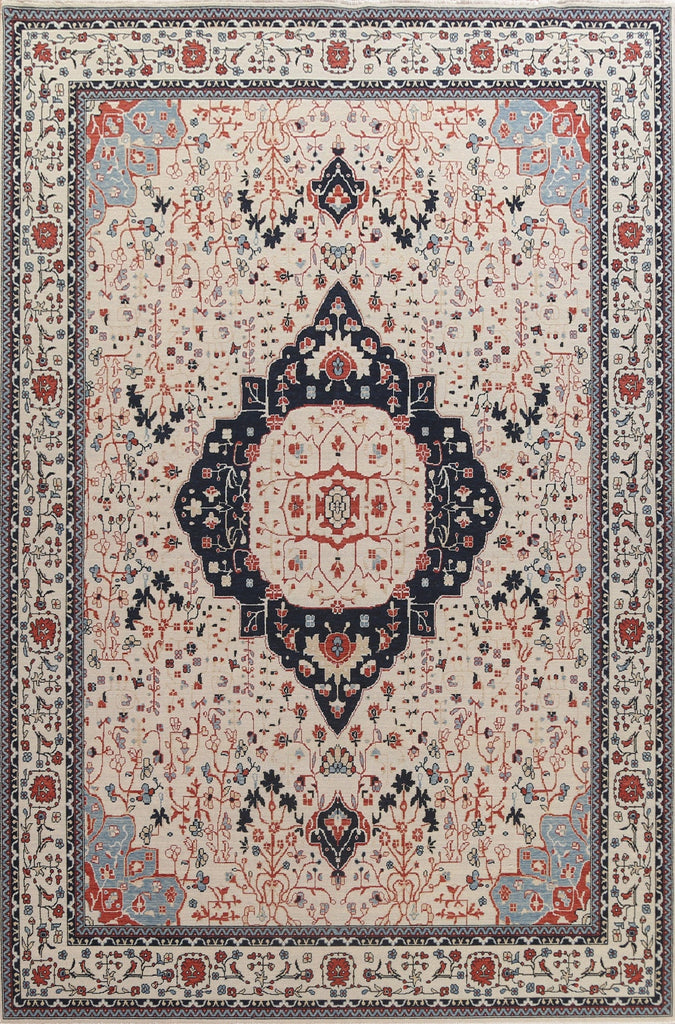 Floral Kashan Mohtasham Wool Turkish Rug 10x13