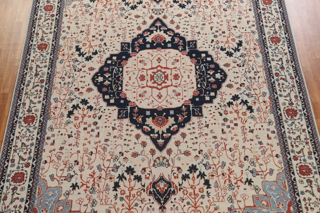 Floral Kashan Mohtasham Wool Turkish Rug 10x13