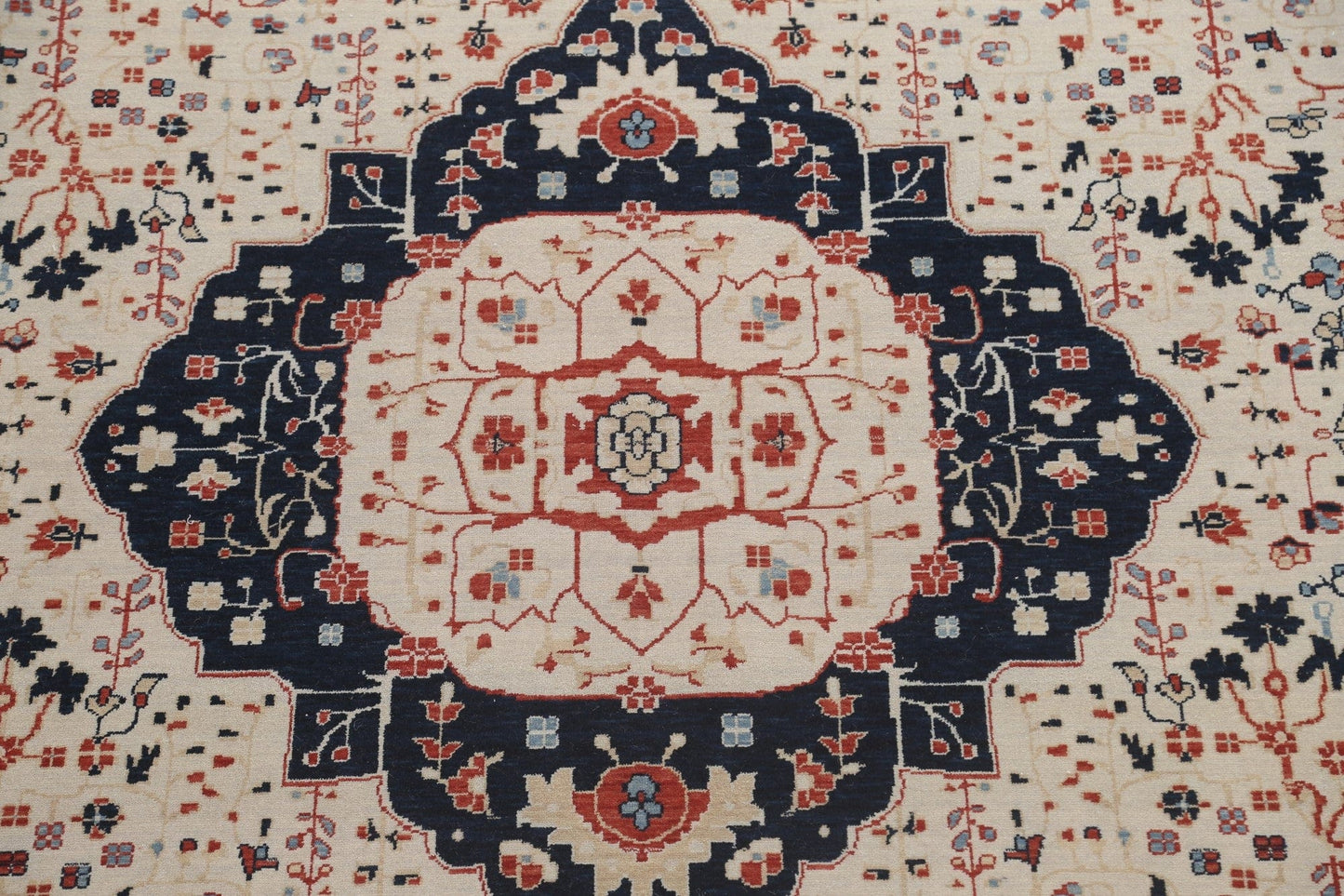 Floral Kashan Mohtasham Wool Turkish Rug 10x13