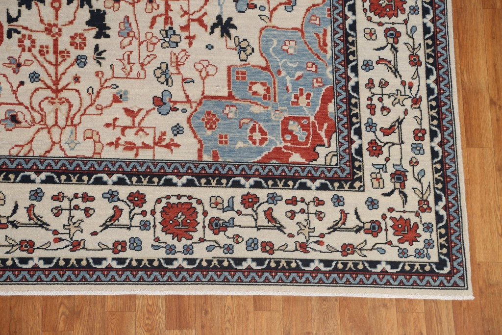 Floral Kashan Mohtasham Wool Turkish Rug 10x13