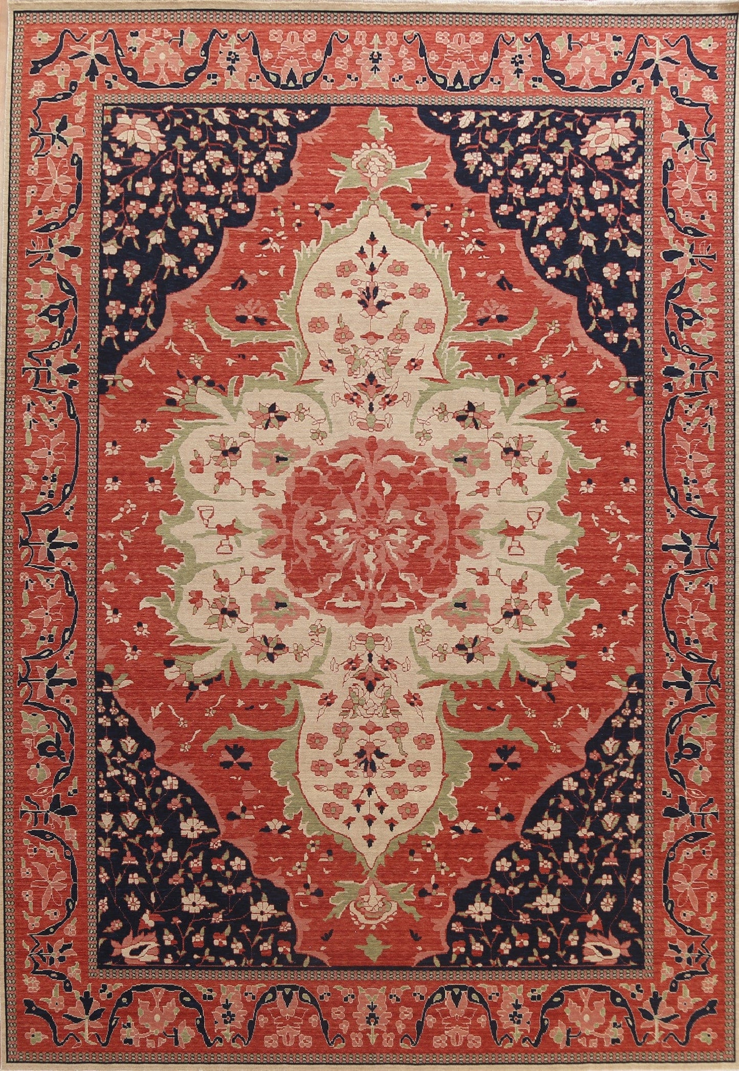 Floral Sarouk Farahan Oriental Wool Rug 10x13