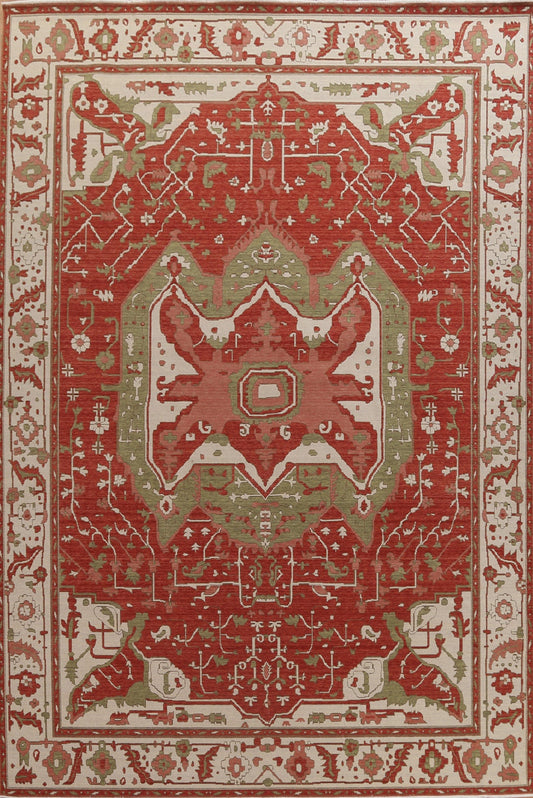 Red Handmade Heriz Serapi Turkish Area Rug 10x13