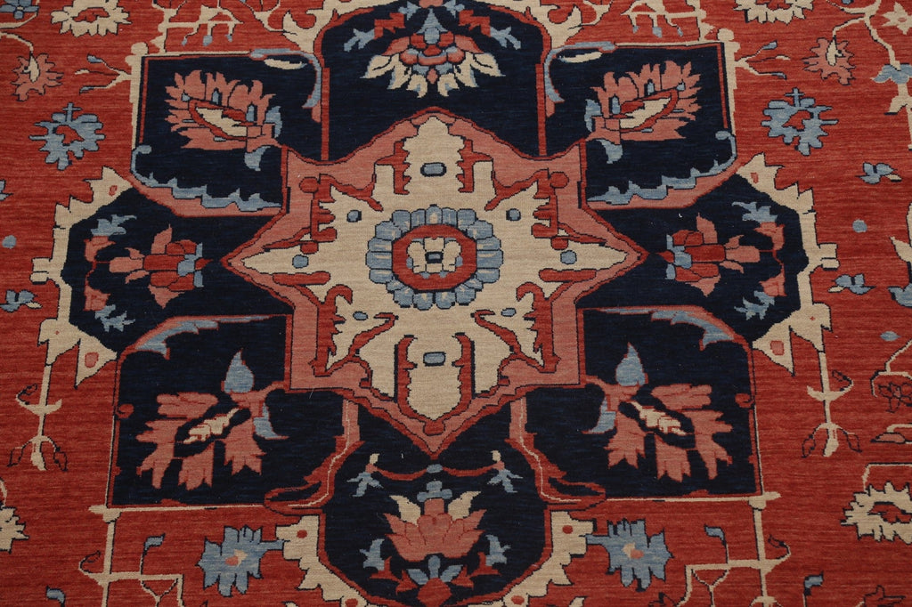 Floral Heriz Serapi Wool Turkish Rug 10x13