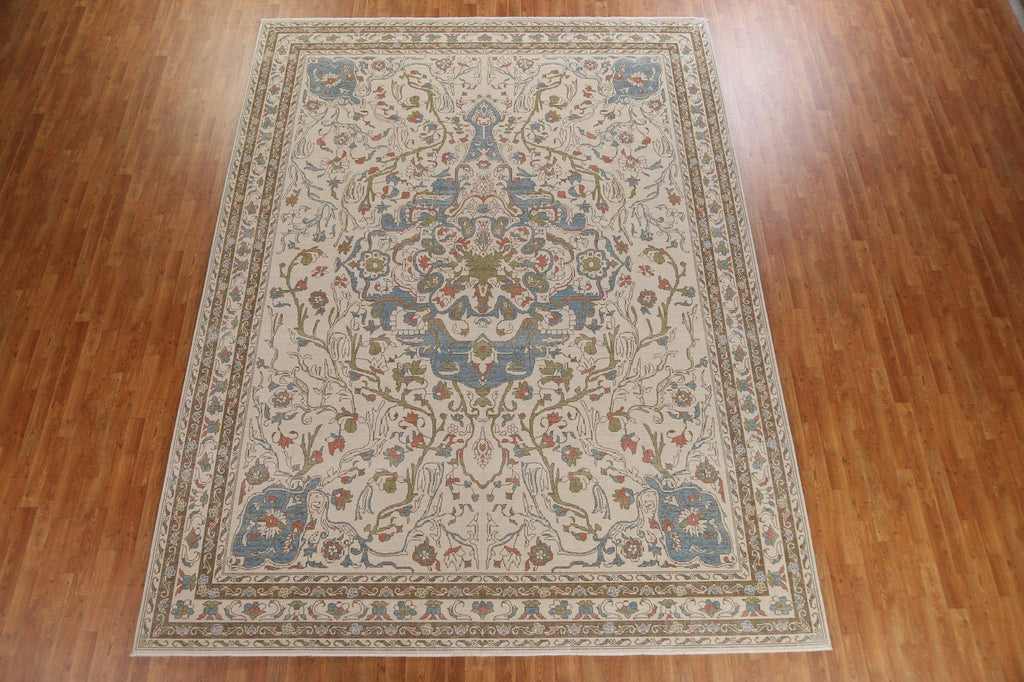 Floral Wool Oushak Oriental Handmade Rug 10x13