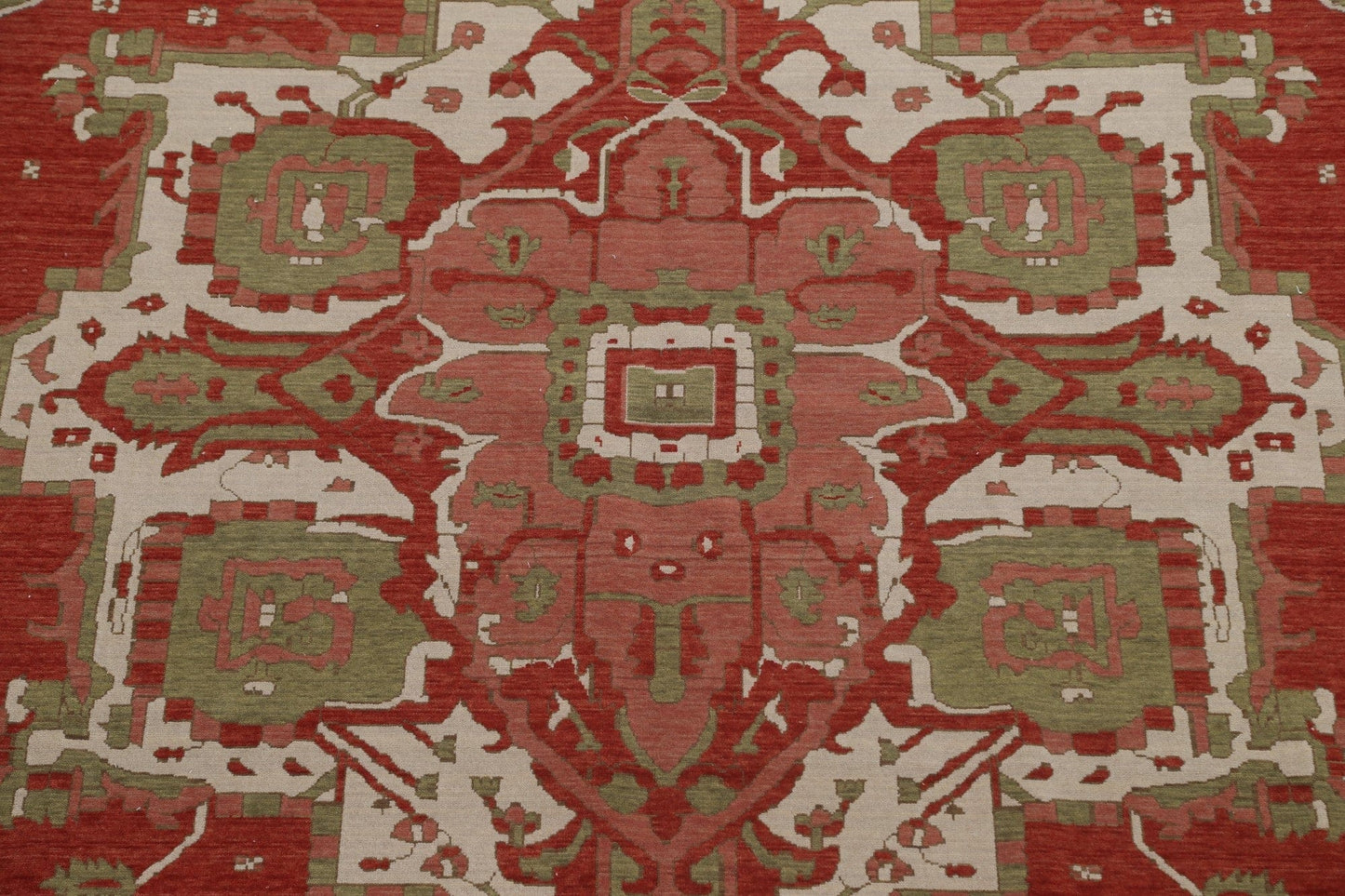 Hand-Knotted Wool Heriz Serapi Turkish Area Rug 10x13