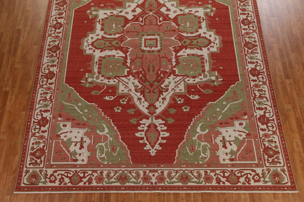 Hand-Knotted Wool Heriz Serapi Turkish Area Rug 10x13