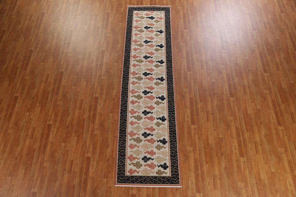 Geometric Art Deco Oriental Runner Rug 3x12