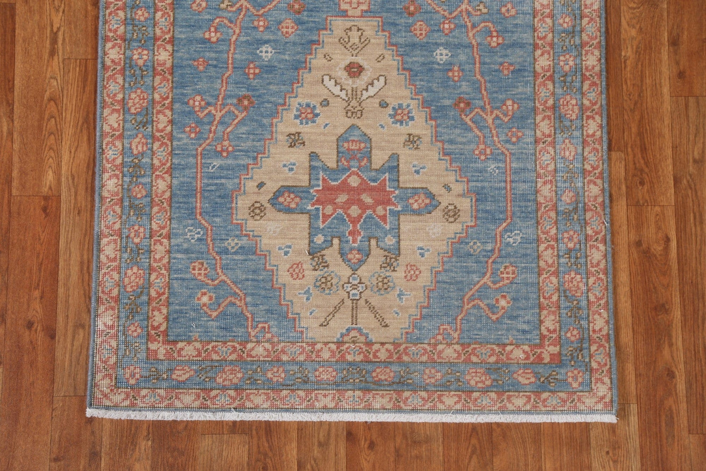 Light Blue Heriz Serapi Oriental Runner Rug 3x12