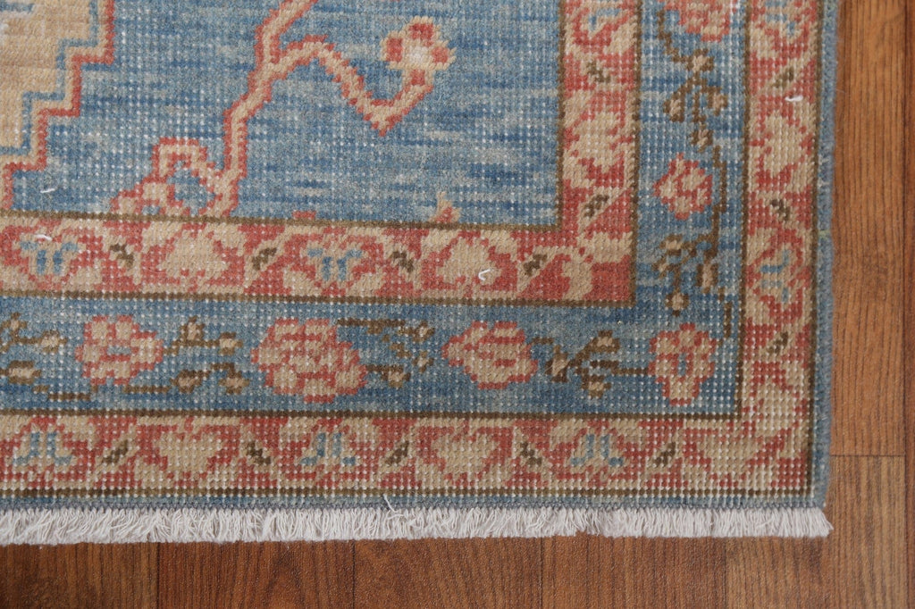 Light Blue Heriz Serapi Oriental Runner Rug 3x12