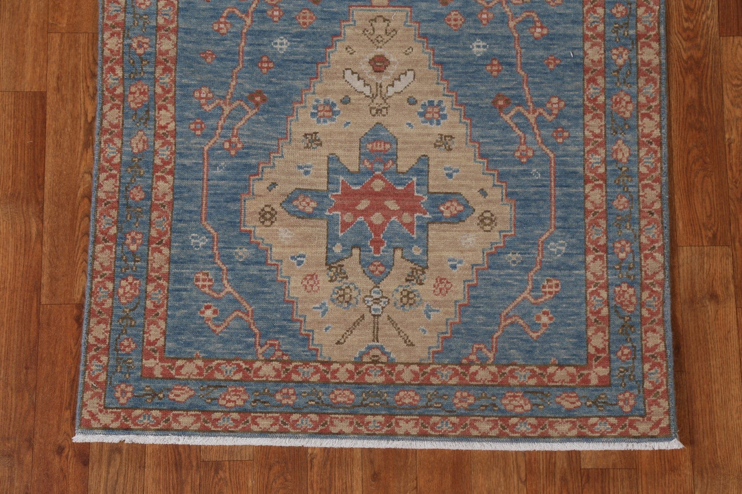 Hand-Knotted Wool Heriz Serapi Turkish Runner Rug 3x12