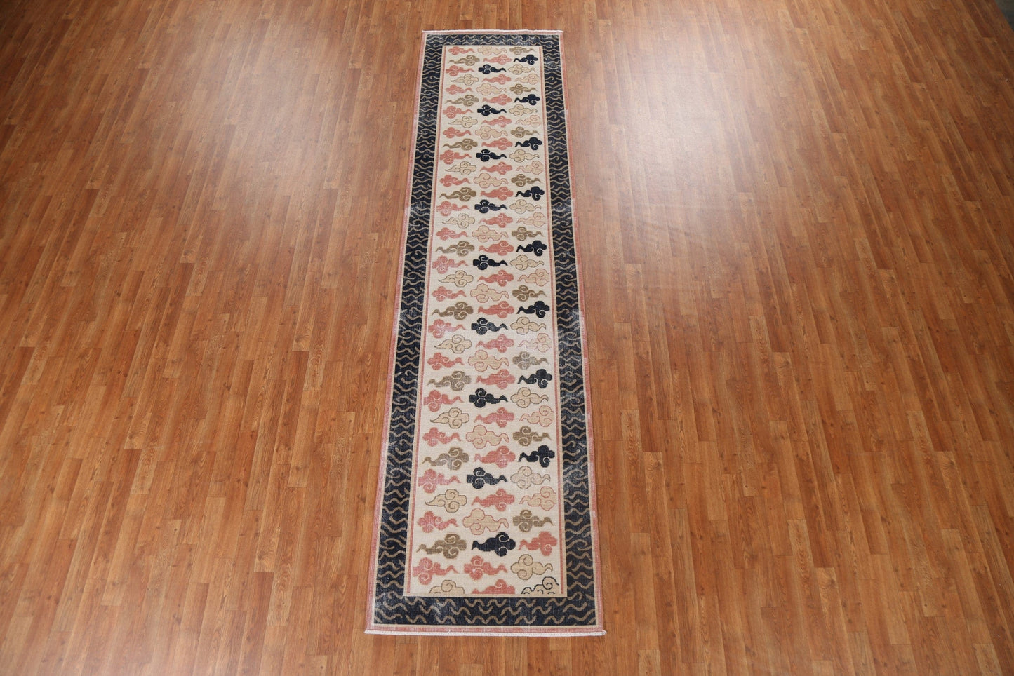 Geometric Art Deco Oriental Runner Rug 3x12