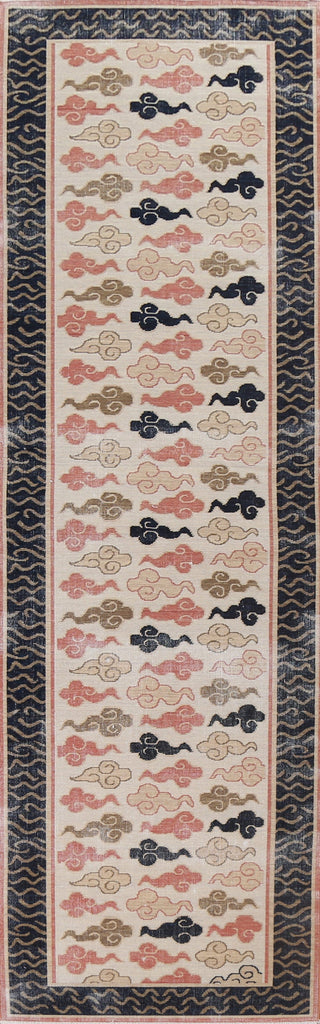 Geometric Art Deco Oriental Runner Rug 3x12