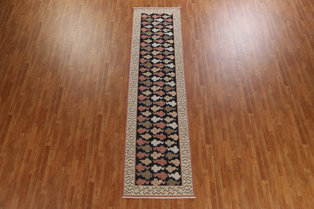 Geometric Art Deco Oriental Runner Rug 3x12