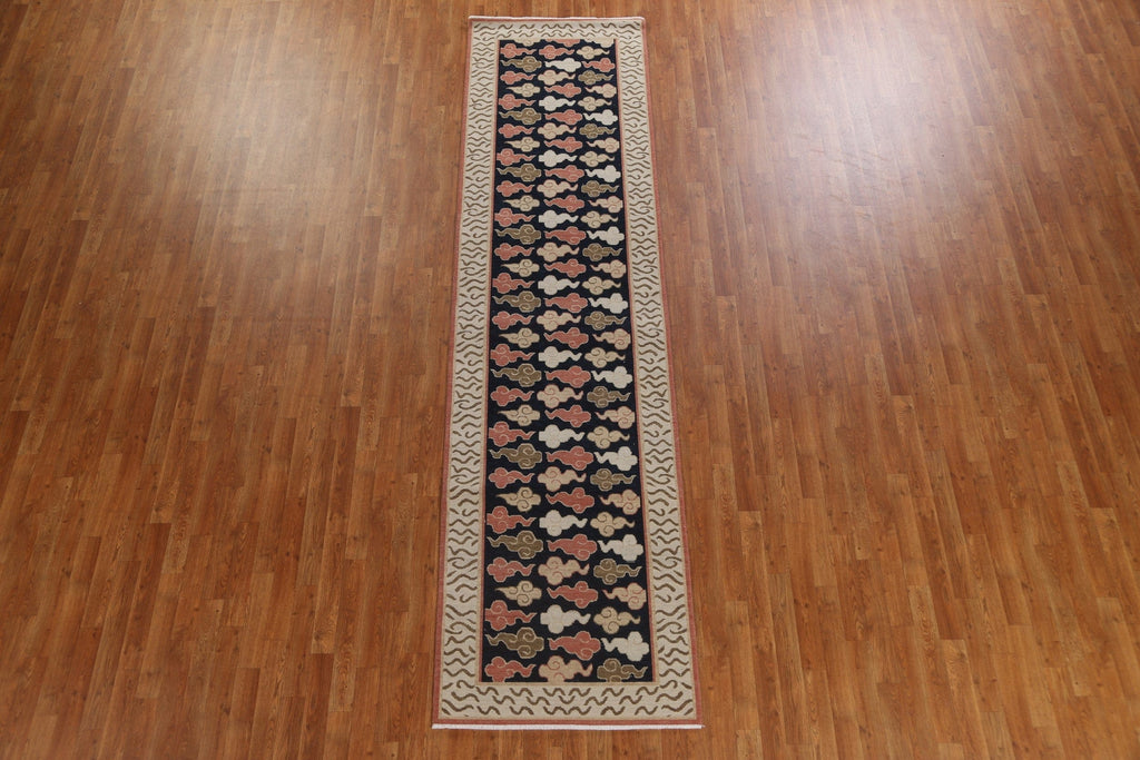 Geometric Art Deco Oriental Runner Rug 3x12