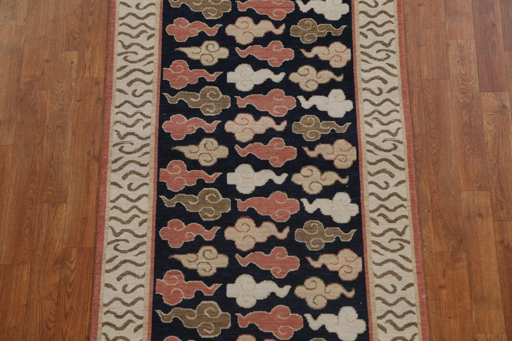 Geometric Art Deco Oriental Runner Rug 3x12